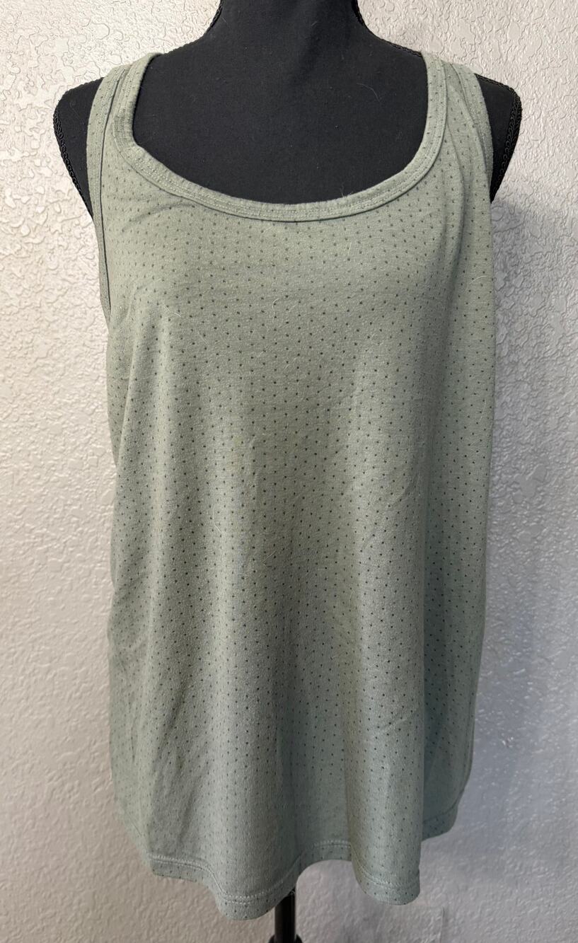 Athletic Works Womens Sz L Gray Racerback Perforated Tank Top Activewear Breezy